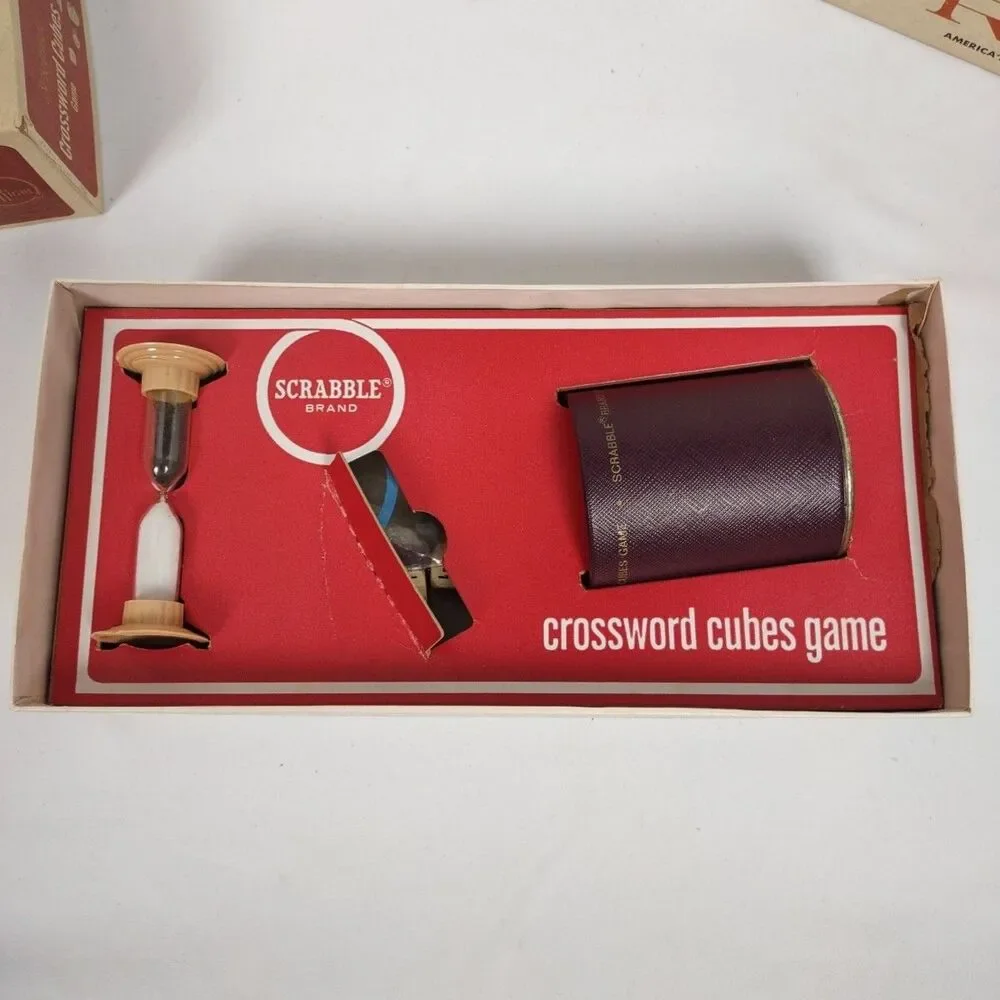 Scrabble Crossword Cubes Game - Wooden Letters - Complete - Vintage 1964